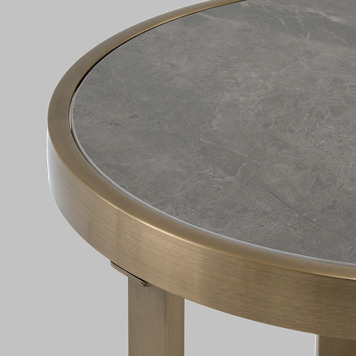 Журнальный столик Адриана D50 серая керамика Stool Group EET-223-BRCG-BNSG