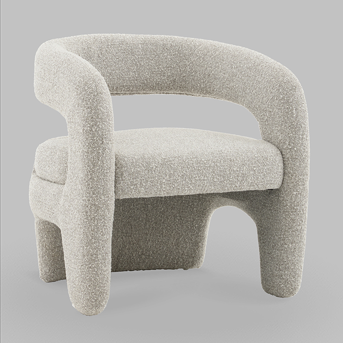 Кресло-лаунж Bones серебристый Stool Group FDC5014 Monet Silver