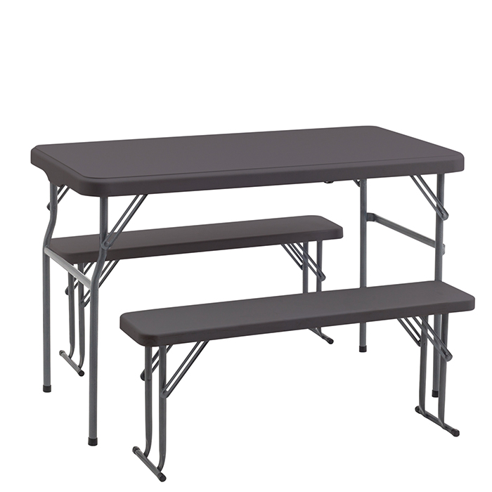 Комплект стола и двух скамеек коричневый Stool Group YX-B113 brown