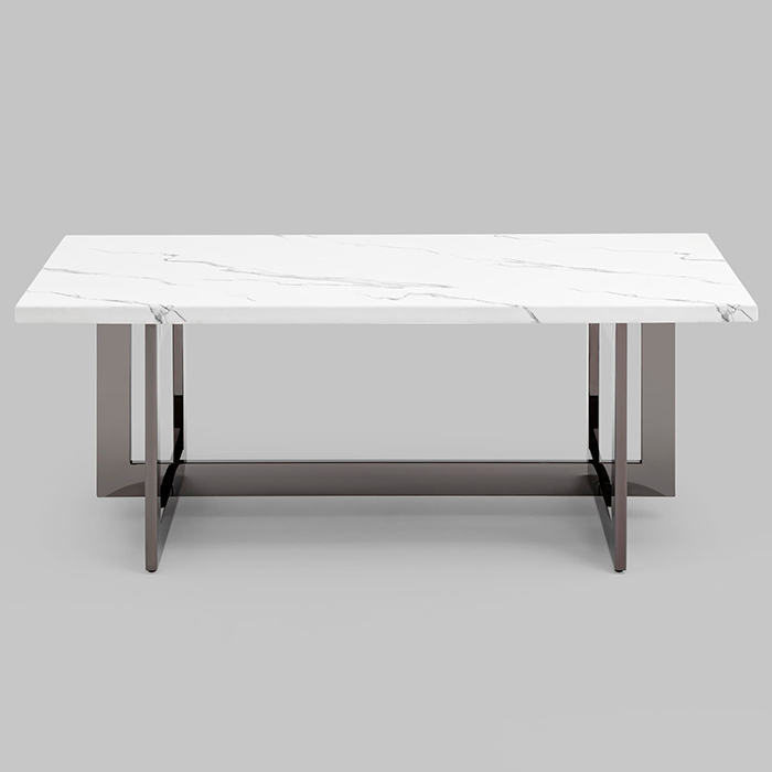 Журнальный столик Нэйтан 122х61 белый мрамор Stool Group ECT-0106-GM