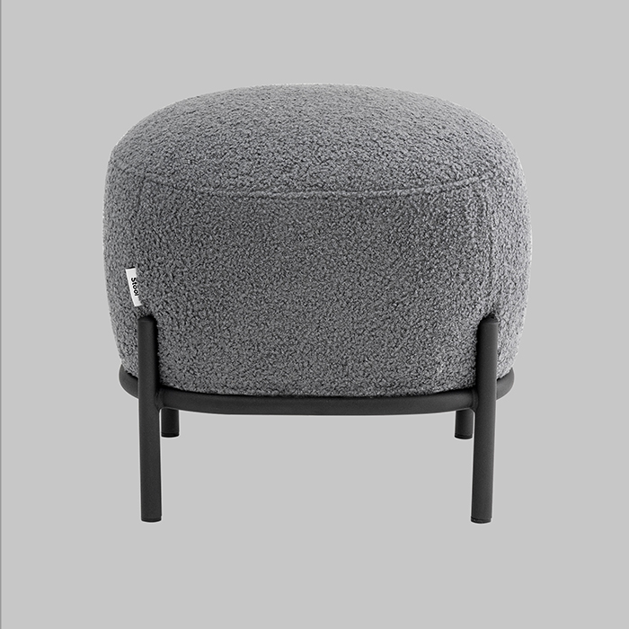 Пуф Стоун букле Fluffy тёмно-серый Stool Group vd-pf-stone-fl-grey