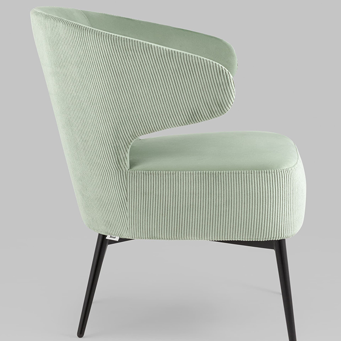 Кресло-лаунж Royal Stripes велюр фисташковый Stool Group vd-royal-v690-vl14