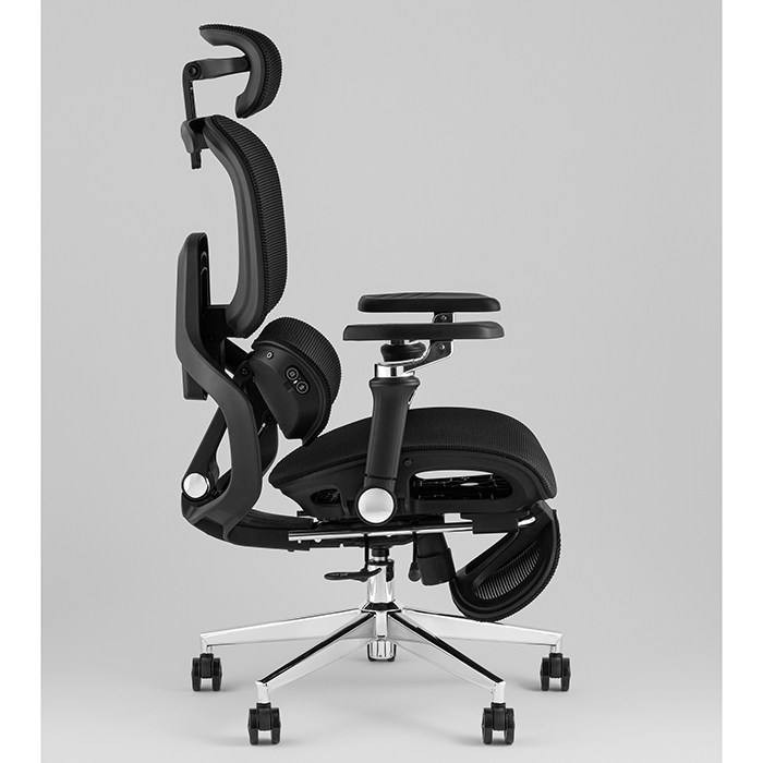 Кресло офисное TopChairs Prodigy с оттоманкой чёрный Stool Group D-566 black