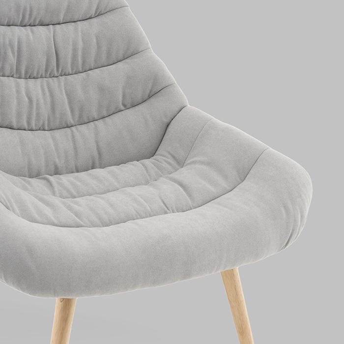 Кресло Олби Страйпс светло-серый Stool Group QH-2805K 263-6 light grey