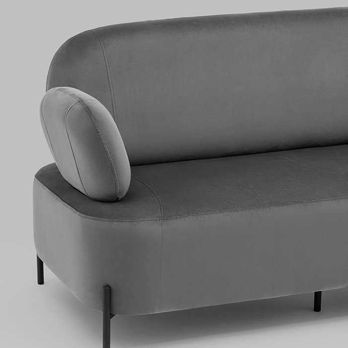 Диван Кэнди велюр серый Stool Group vd-dv-candy-b27