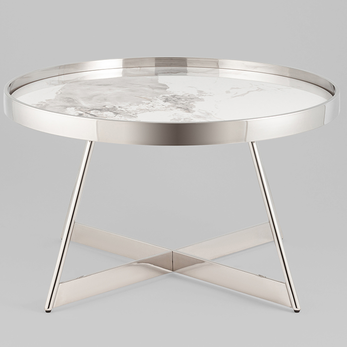 Журнальный столик Гера D80 белая керамика Stool Group ECT-280