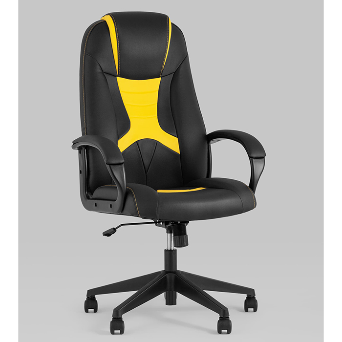 Кресло игровое TopChairs ST-Cyber 8 чёрный/жёлтый Stool Group ST-CYBER 8 YELLOW