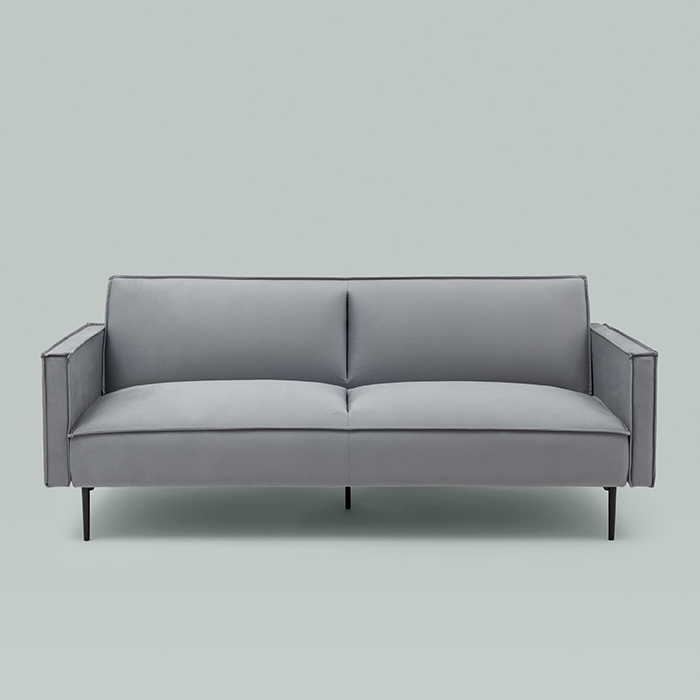 Диван прямой Кассель велюр серый Stool Group vd-cassel-vl12