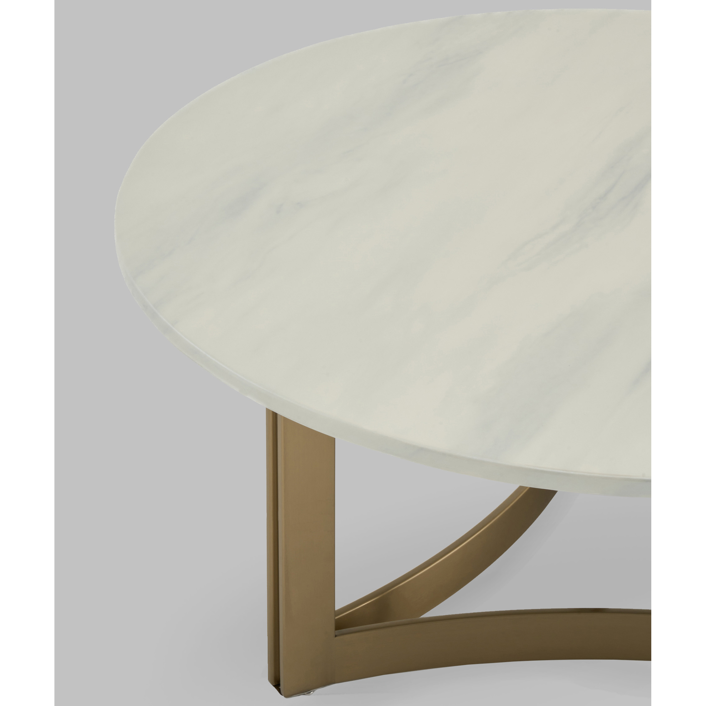 Журнальный столик Кассия D90 светлая керамика Stool Group ECT-292-BRCGS-white 333-2
