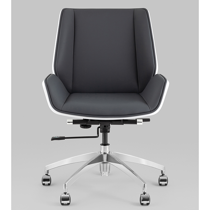 Кресло офисное TopChairs Crown серо-голубой/белый Stool Group A312-A 8386-16 white back