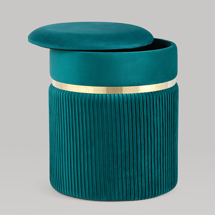 Пуф Миранда с ящиком велюр бирюзовый Stool Group 19B352VA-8167-64