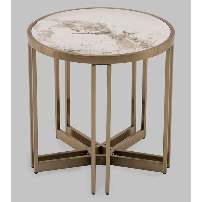 Журнальный столик Алиада D55 светлая керамика Stool Group EET-279-BRCG