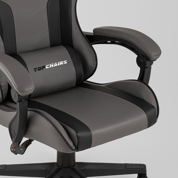 Кресло игровое TopChairs Commander серо-чёрный Stool Group GF-8082 grey+black