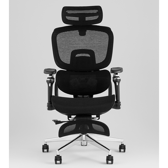 Кресло офисное TopChairs Prodigy с оттоманкой чёрный Stool Group D-566 black
