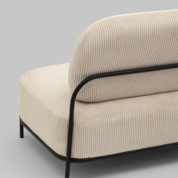 Диван Стоун велюр рельефный молочный Stool Group vd-dv-stone-cl-bone