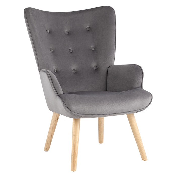 Кресло Хью велюр серый Stool Group QH-8901K HLR-20