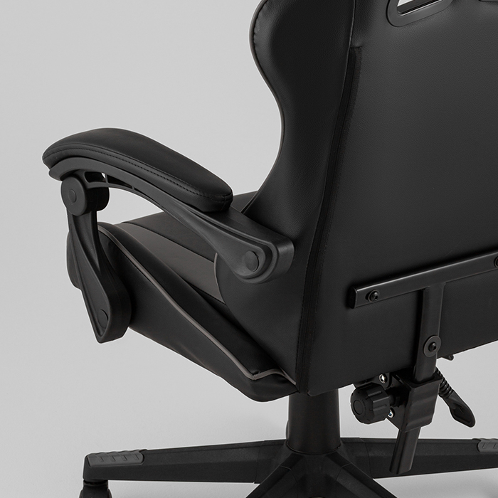 Кресло игровое TopChairs Commander чёрно-серый Stool Group GF-8082 black+grey