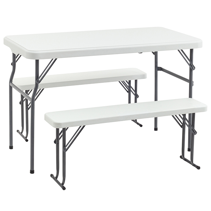 Комплект стола и двух скамеек белый Stool Group YX-B113 white