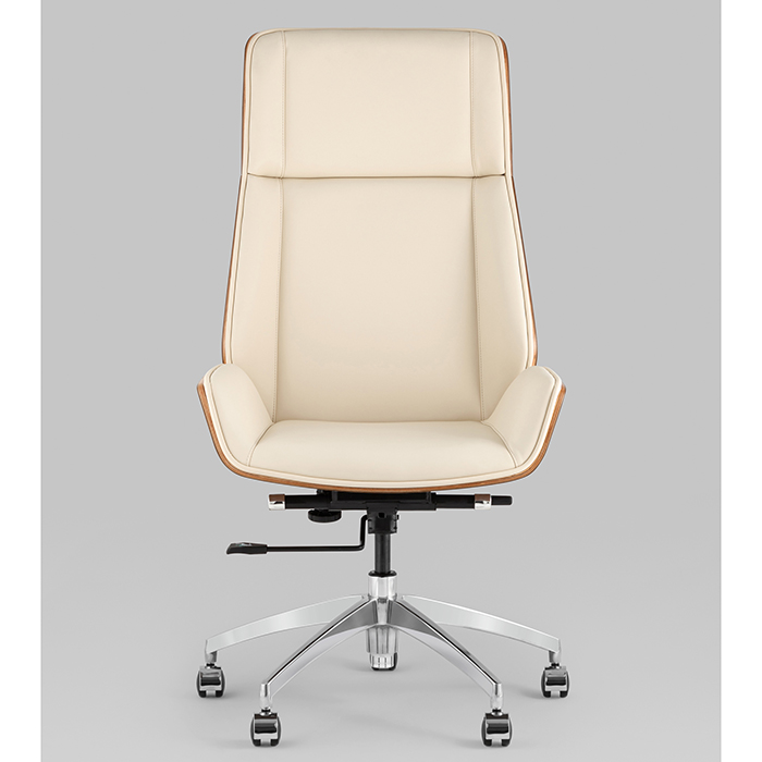 Кресло офисное TopChairs Crown бежевый Stool Group A312 8383-1 walnut back