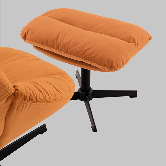 Кресло Оррелл терракотовый с оттоманкой Stool Group QH-8347KT-OT HLR-43 orange